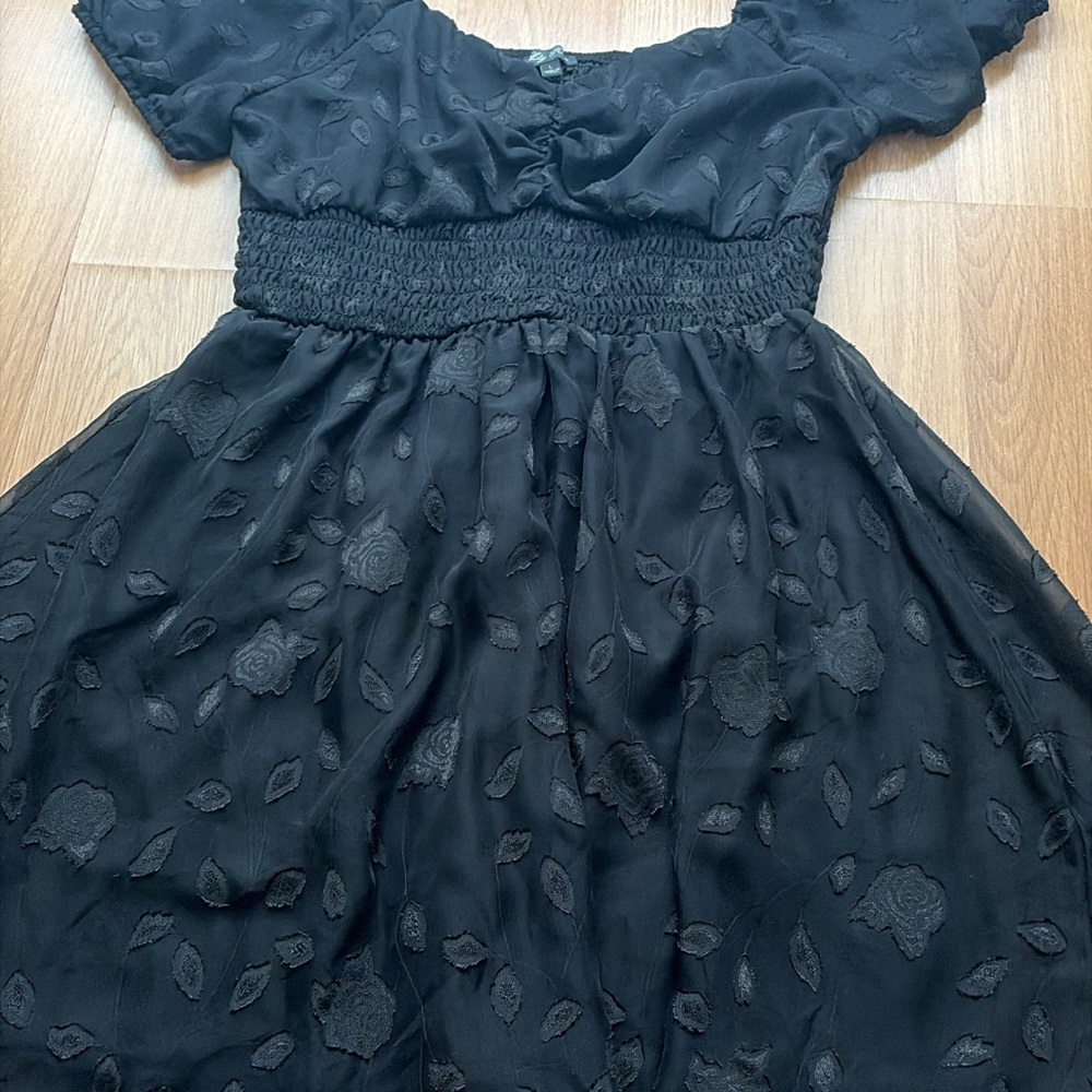 Lily Rose Black Floral Formal Dress
